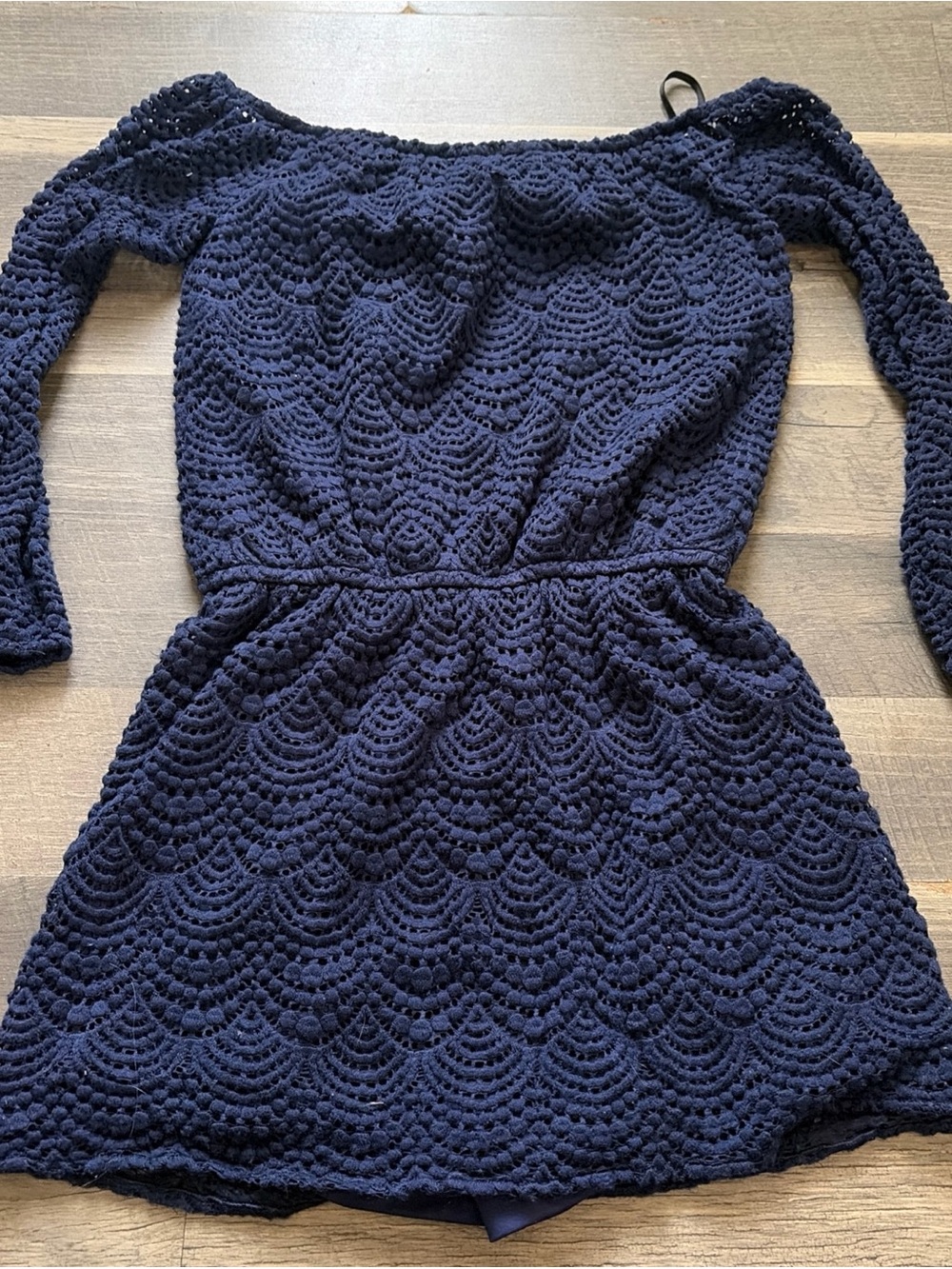 Lilly Pulitzer Lana Skort Romper True Navy Scalloped Shell Lace Size XS - Picture 8 of 8